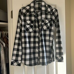 Black and white button down shirt